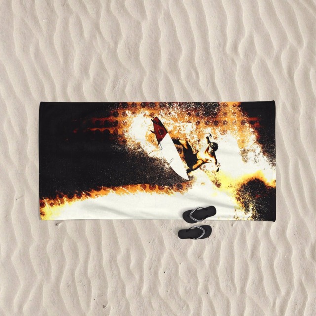 Surfing Beach Towel Surf Art Photography, Unique Design - image 1