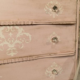 Sold - Pale Pink Shabby Distressed Chalk Painted Antique Dresser, Chic Baby Change Table Chest Of Drawers, Entryway - thumbnail 2