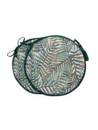 "Set Of 2 Palm Leaves Tapestry Bistro/Round/Garden/Kitchen/Patio Seat Pads Available in 3 Sizes 12"" 14"" 16" - thumbnail 1