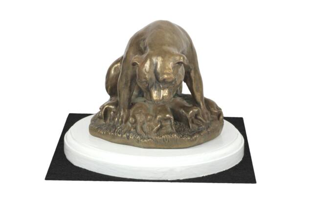 American Staffordshire Terrier Mum, Dog On White Wooden Base Statue, Limited Edition, Artdog - image 1
