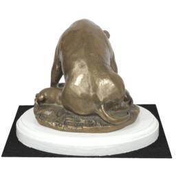 American Staffordshire Terrier Mum, Dog On White Wooden Base Statue, Limited Edition, Artdog - thumbnail 3