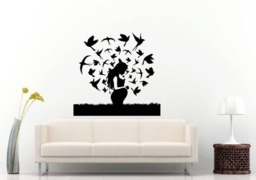 Beautiful Mother Woman Girl Pregnant Birds Flying Aura Circle Of Life Wall Sticker Decal Vinyl Mural Decor Art L2320 - thumbnail 1