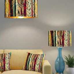 Handmade By Order Luxury Stained Glass Stripped Multicoloured Velvet Drum Lamp Shade Pendant All Shapes & Sizes Available - thumbnail 2