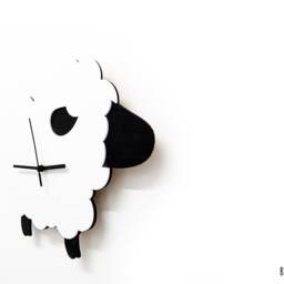 Black Sheep Wooden & Acrylic Wall Clock - Kids Nursery Room, Teens Baby Room - thumbnail 2