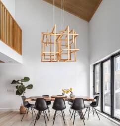 Wooden Chandelier, Abstract Loft Big Foyer Wooden Light, Unique Large Lighting, Modern Huge Light Fixture, Entryway Chandelier, Cube