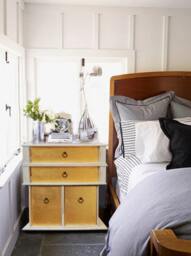Gold Leaf Nightstand Shabby Chic Bedside Table, French Bedroom Furniture