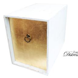 Gold Leaf Nightstand Shabby Chic Bedside Table, French Bedroom Furniture - thumbnail 3