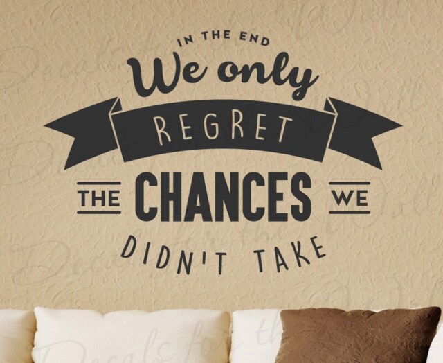In The End We Only Regret Chances Didnt Take Inspirational Motivational Inspiring Sports Character Life Goal Vinyl Decal Wall Art Q38 - image 1