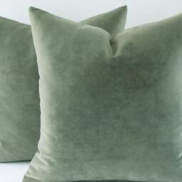Set Of 2 Velvet Moldy Green Pillow Covers Decorative Throw Pillows - thumbnail 2