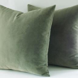 Set Of 2 Velvet Moldy Green Pillow Covers Decorative Throw Pillows - thumbnail 3