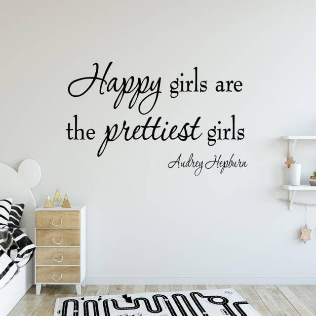 Vwaq Happy Girls Are The Prettiest Wall Art Decal Quotes Sayings V2