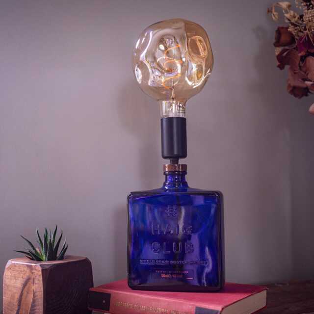 Haig Club Blue Whisky Bottle Table Lamp - Limited Edition, Whiskey Sustainable Lights, Repurpose Recycled Upcycled Light, Novelty Light - image 1