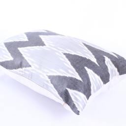 Ikat Silk Velvet Pillow 16x24 - Handmade Boho Cushion Cover Turkish Home Decor Accent - thumbnail 3