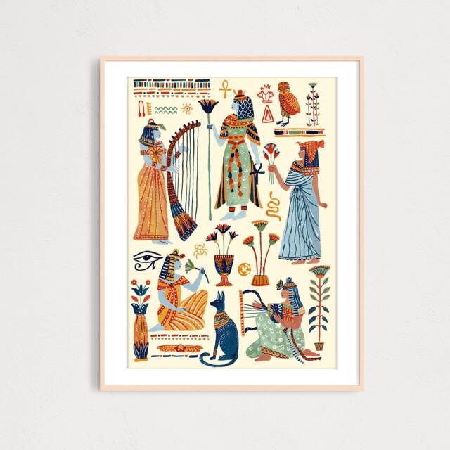 Digital Ancient Egypt Queens Art Print, Printable Digital Download Historical Poster, Gouache Illustration, Wall Decor - image 1