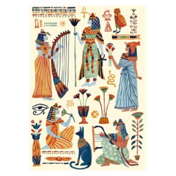 Digital Ancient Egypt Queens Art Print, Printable Digital Download Historical Poster, Gouache Illustration, Wall Decor - thumbnail 2