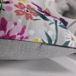 John Lewis Flora Cushion Cover, Plain On Reverse Handmade Cover With A Zip Closure Country Floral, Farmhouse Cottage Style - thumbnail 3