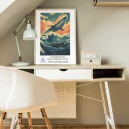 Moby Dick Vintage Travel Poster - Literary Herman Melville Classic Literature Book Gift Whales Pequod - thumbnail 3