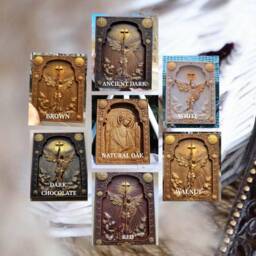 Hand Carved Oak Archangel Gabriel Icon Religious Wall Art Personalized, 8 Colors, Xs-Xxl, Tax Free - thumbnail 3