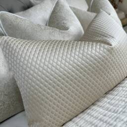 Adriana Cream Cushion Cover , Pillow Beaumont Textiles Textured Fabric Double Sided Bespoke Sizes Handmade in UK - thumbnail 4