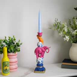 Elephant + Cockatoo Stack Dinner Candle Holder - thumbnail 4