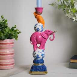 Elephant + Cockatoo Stack Dinner Candle Holder - thumbnail 2