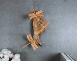 Hand Carved Wooden Dragonfly Wall Art Tropical Home Decor, 10.5 - thumbnail 1