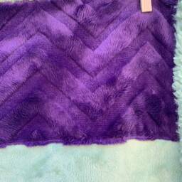 Handmade Modern Baby Minky Blanket Purple Chevron, Green & Polka Dot - thumbnail 2