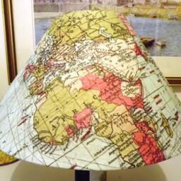 World Map Decoupage Lampshade Shabby Chic Globe Shipping Sea Travel By Fatta Da Mamma - thumbnail 3