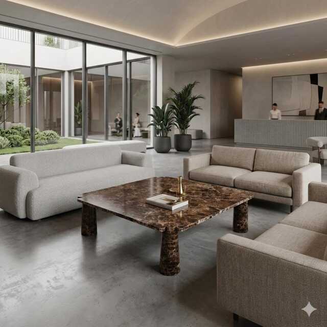 Emperador Dark Genuine Marble Coffee Table - image 1