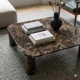 Emperador Dark Genuine Marble Coffee Table - thumbnail 2
