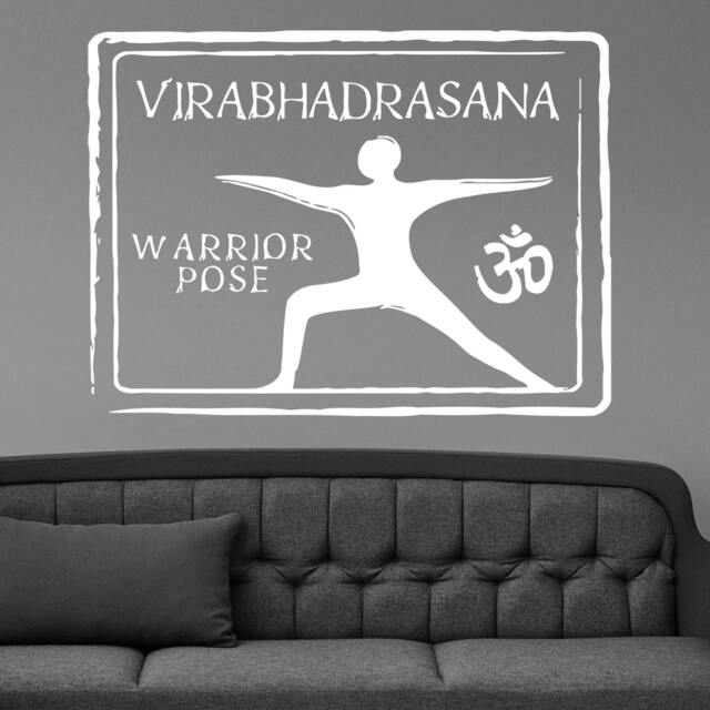 Virabhadrasana Warrior Yoga Pose Om Symbol Wall Sticker Vinyl Mural Decal Home House Art Decor Free Shipping L159 - image 1