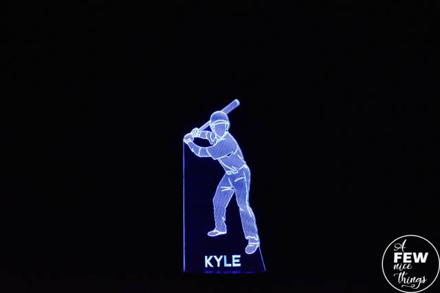 Personalised Baseball Night Light Led Sports Gift - image 1