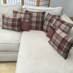 Balmoral Extra Large Tartan Plaid Cushion Cover With Pompom Trim - thumbnail 3