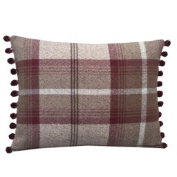 Balmoral Extra Large Tartan Plaid Cushion Cover With Pompom Trim - thumbnail 2