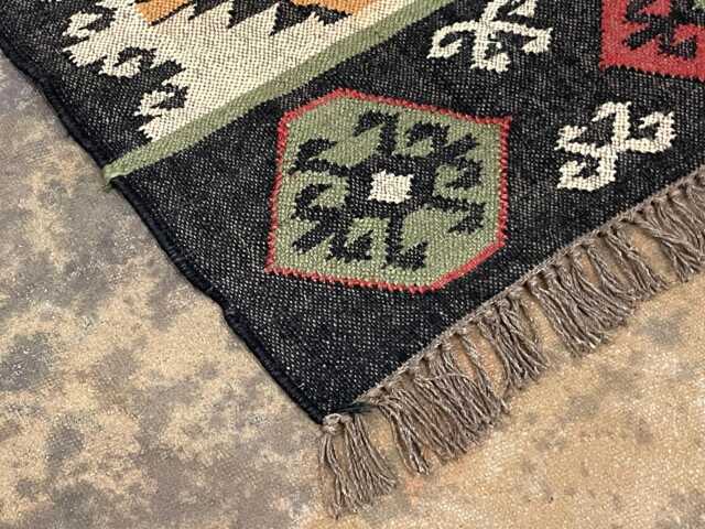 Handwoven Jute Kilim Rug Runner 2.5 X 5 Ft, Indian Dhurrie - image 1