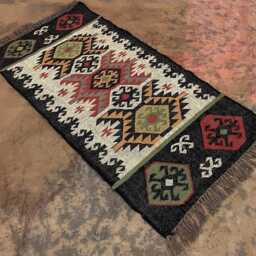 Handwoven Jute Kilim Rug Runner 2.5 X 5 Ft, Indian Dhurrie - thumbnail 2