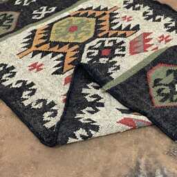 Handwoven Jute Kilim Rug Runner 2.5 X 5 Ft, Indian Dhurrie - thumbnail 4