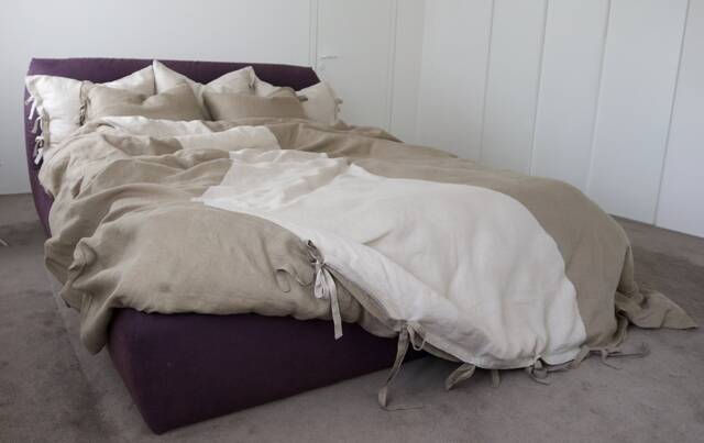 Natural Linen Bedding Set Softened Duvet Cover + 2 Pillowcases - image 1