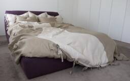Natural Linen Bedding Set Softened Duvet Cover + 2 Pillowcases - thumbnail 1