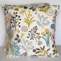 "1 X Clarke & Frida Yellow Lime Green Blue Cushion Covers 16"" 18" - thumbnail 2