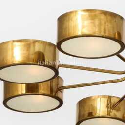 1950's Mid Century Antique Brass Light Industrial Diabolo Sputnik Italian Stilnovo Kalmar Chandelier Handmade Vintage Ceiling - thumbnail 3