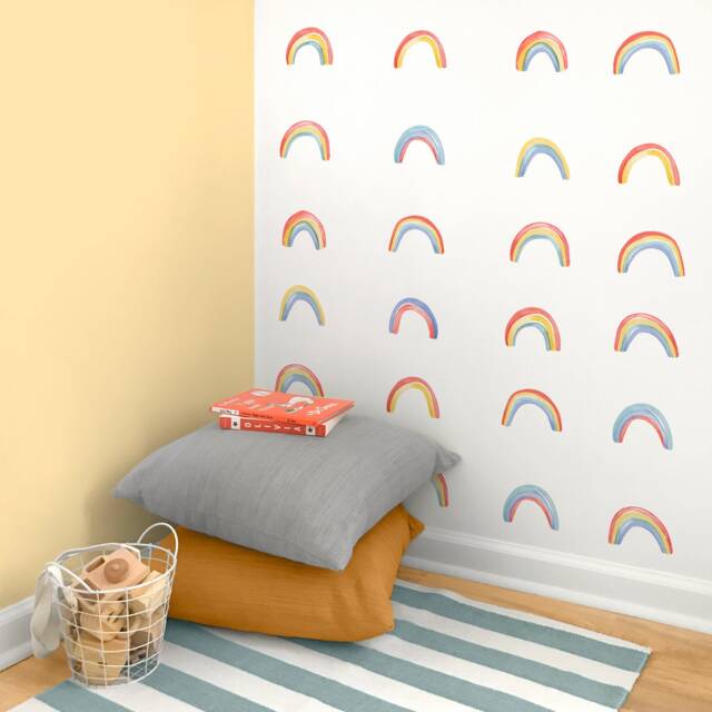 Watercolor Rainbows - Fabric Wall Decal Color Story Mej - image 1