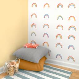 Watercolor Rainbows - Fabric Wall Decal Color Story Mej