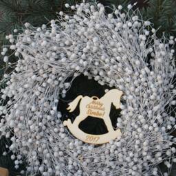 Personalized Laser Cut Horse Ornament/Custom Wood With Name/Rocking Ornament/xmas Tree Ornament/Baby's First Christmas - thumbnail 4
