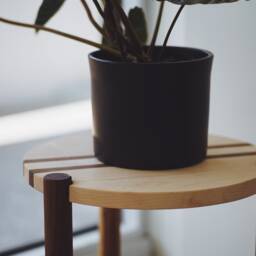 Multi-Color Wood Side Table, Round End Minimalist Nightstand - thumbnail 3