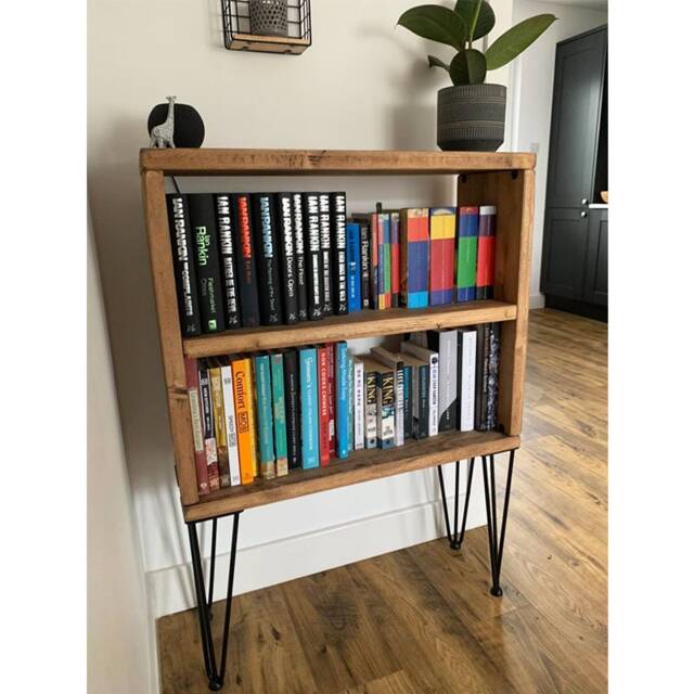 Reclaimed Bookshelf Shelving Unit With Hairpins, Choice Of Sizes+Colours - image 1