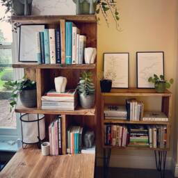 Reclaimed Bookshelf Shelving Unit With Hairpins, Choice Of Sizes+Colours - thumbnail 2