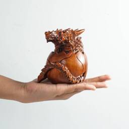 Twins Baby Dragon Sculpture, Chinese Dragon, Newborn, Mystical Animal, Handmade Item, Wooden Figurine, Gift For Grand Parents, Best Gift - thumbnail 4