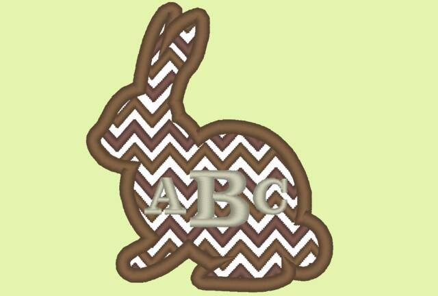 Easter Bunny Chevron Monogram Bx Also All Other - .pes .hus .dst .vp3 .vip .xxx .exp . Jef - Embroidery Design - image 1