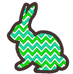 Easter Bunny Chevron Monogram Bx Also All Other - .pes .hus .dst .vp3 .vip .xxx .exp . Jef - Embroidery Design - thumbnail 2